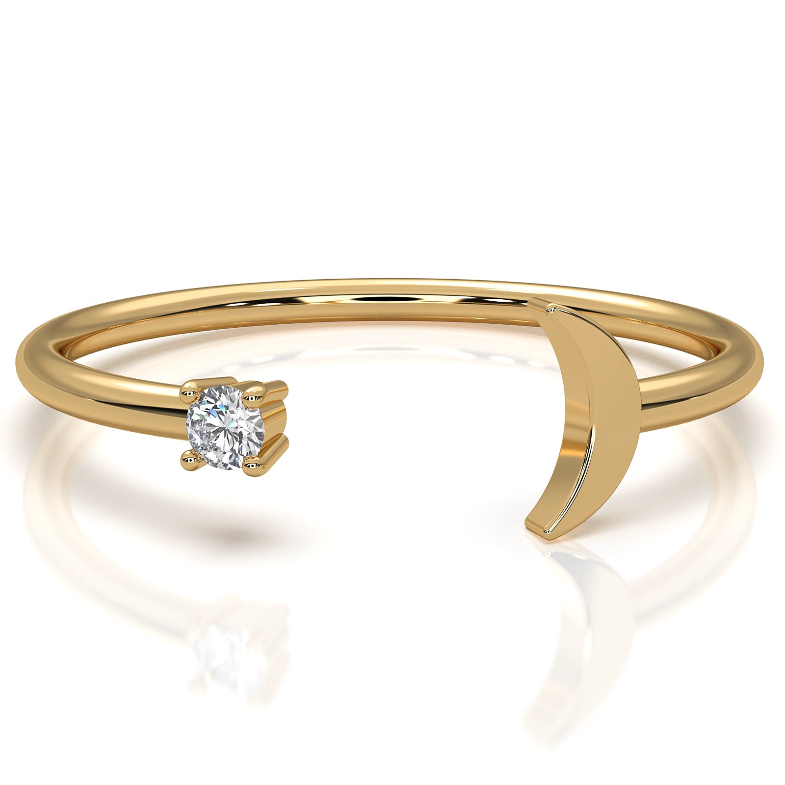 Stackable Petite Prong Set Round Lab Diamond Fashion Ring 0.03ctw.